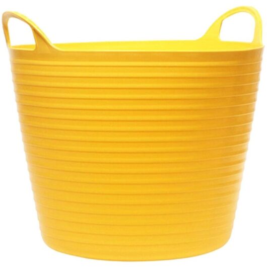 Sets of 6 Strong 40 Litre Flexi Tubs Mixed Assorted Colours (2 Black, 2 Yellow & 2 Red)
