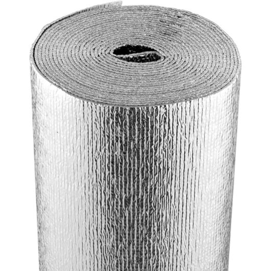 VEVOR Double Reflective Insulation Roll, Foam Core Radiant Barrier, 3.2 mm 48 in x 25 ft, Double-Sided Aluminum Foil EPE Foam Heat Reflective Shield,