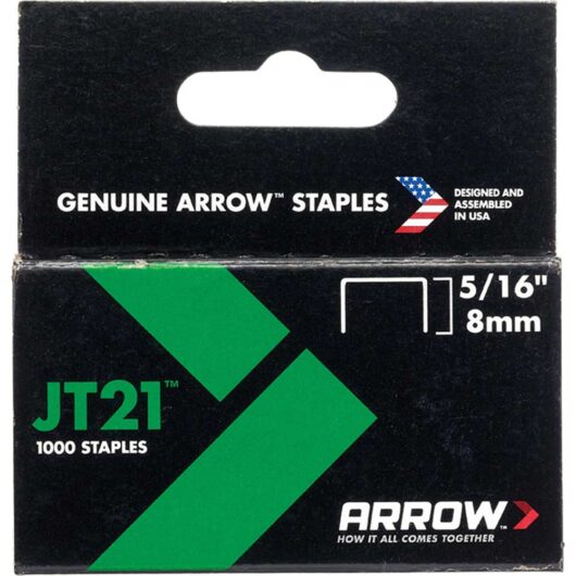 Arrow Staples for JT21 / T27 Staple Guns 8mm Pack of 1000