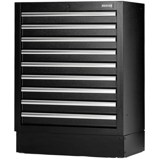 Bunker Modular 9 Drawer Floor Cabinet Black