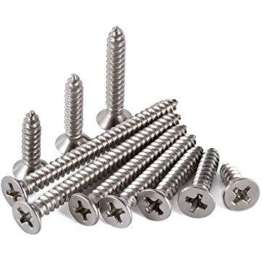 200 Qrity M4 stainless steel self-tapping screws with Phillips flat head for DIY projects (100 pieces M4 x 10 mm, 100 pieces M4 x 12 mm)