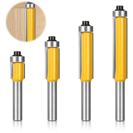 4 Pcs 8mm Shank Copying Router Bit, Router Bit with Top Bearing, Woodworking Milling, DIY Woodworking Cutting Trim