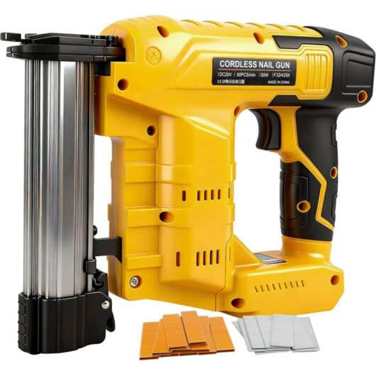 Improved 18GA cordless nailer, compatible with the Dewalt 20V battery, brushless electric stapler with 1000 nails and 1000 staples for renovation,