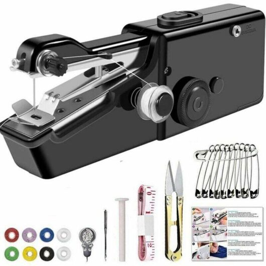Portable sewing machine, mini portable electric sewing machine, quick sewing for beginners and adults, easy to use, suitable for clothing, family
