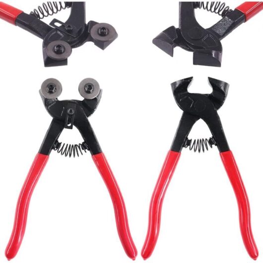 Set of 2 mosaic tools including a sturdy glass mosaic nipper and a tile nipper, made of hardened steel alloy, perfect for DIY tile mosaic projects