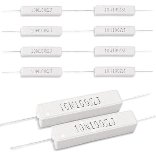 10 Pcs 10W 5% Tolerance 100 Ohm Ceramic Cement Resistor for DIY Projects and Experiments