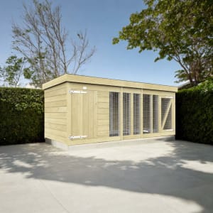 DIY Sheds Timber Dog Kennel And Run 10 x 4ft
