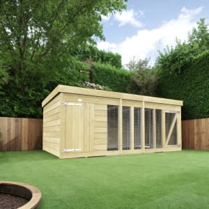 DIY Sheds Timber Dog Kennel And Run 10 x 6ft