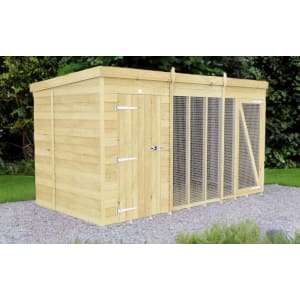 DIY Sheds Timber Dog Kennel And Run (Full Height) 12 x 6ft
