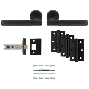 Lagos Matt Black Ultimate Door Latch Kit