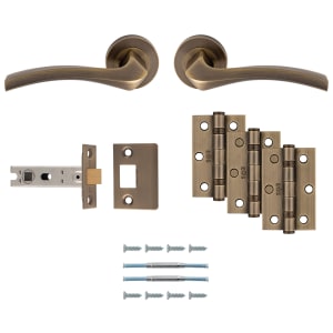 Sines Antique Brass Ultimate Door Latch Kit