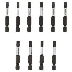 Wickes 10 Piece Mixed Impact Screwdriver Bit Set - 50mm