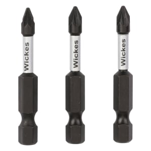 Wickes Impact Screwdriver Bit PZ1 - 50mm - Pack of 3