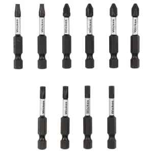 Wickes Mixed Impact 10 Piece Screwdriver Bit Set - 50mm