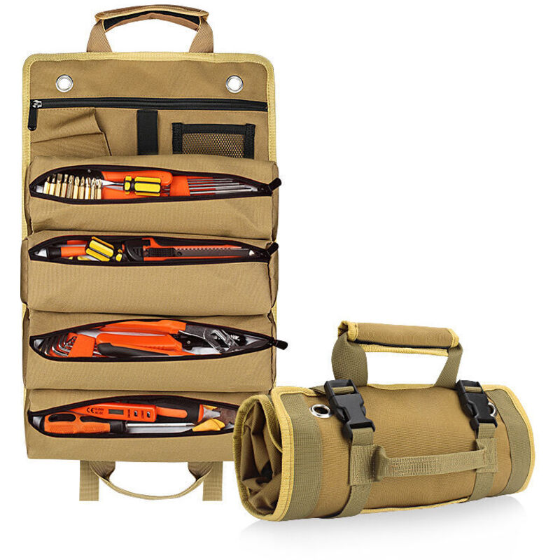 1 multifunctional tool bag, large capacity 51 x 32 cm, durable Oxford fabric, for storing tools, maintenance, DIY, home and workshop