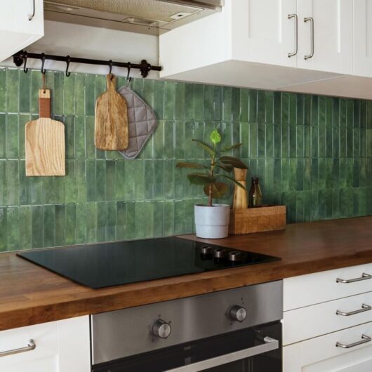 10-Pack Self-Adhesive Wall Tiles - 3D Wall Stickers - 29cm x 23cm - Home DIY Decor - for Kitchen Bathroom Wall Tiles (Green)