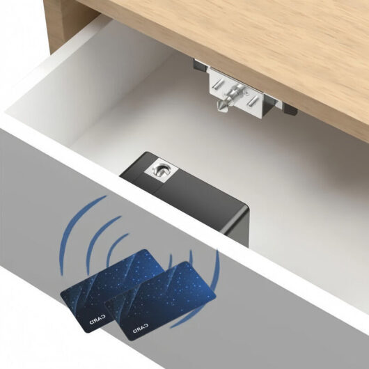DIY hidden electronic cabinet lock for wooden cabinets, lockers, drawers, and wardrobes, with 2 cards