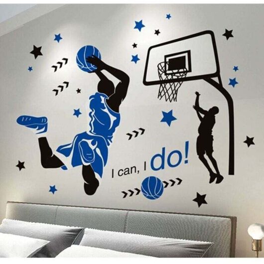 Gotrays - Wall Sticker, Throwing Basketball Wall Sticker As Wall Decoration For Bedroom Living Room Kids Room, diy Art Wall Decor Wall Stickers,