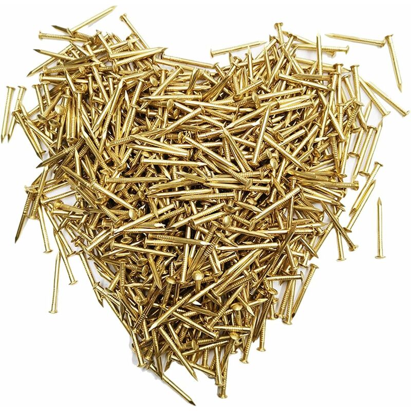 Héloise - 200pcs 1.2x10mm Small Brass Nails Small Round Head Nails For diy Wooden Decorative Picture Boxes Household Accessories