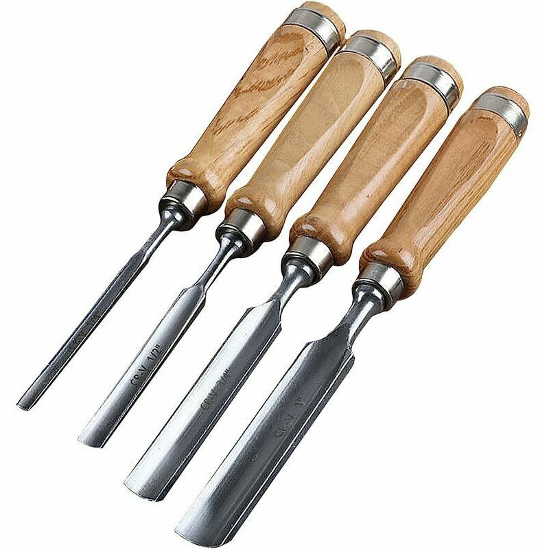 MoonProfessional Wood Chisel Set, 4 Piece Wood Chisel Sets, Wood Carving Tools Set Carving Hand Carving Chisels Gouges For Carving & diy, Chrome
