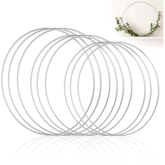 Odipie - Pack of 9 metal rings for crafts, silver metal rings in 3 sizes, dream catcher rings suitable for dream catchers, wedding wreath decorations