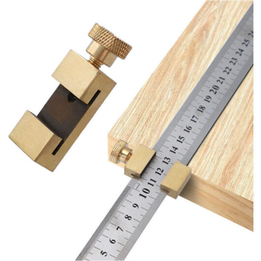 Odipie - Stainless steel positioning ruler, ruler tool, brass steel ruler block, ruler stop, marking ruler 30 cm, marking tool, for woodworking, diy,