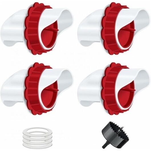 Pack Chicken Feeder, Automatic Chicken Feeder, diy Ports, Poultry Feeder, Gravity Feed Kit for Buckets, Barrels, Containers