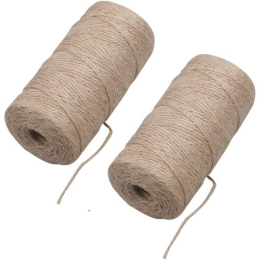 Readcly - 200m Hemp Rope Jute Twine 3 Ply Natural Jute Rope for Florist, diy Crafts, Gift Wrapping, Garden and Thanksgiving Day, Christmas Decoration