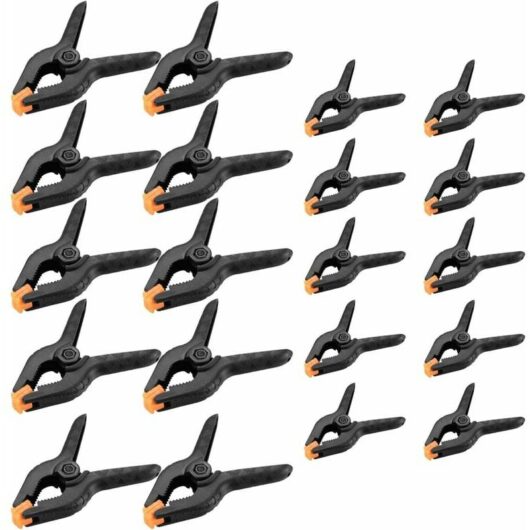 Set of 20 Spring Clamps, DIY Tool Clamps, Plier Clamps, Gripping Clamps for Wood Photography Workshop - 2"/3"