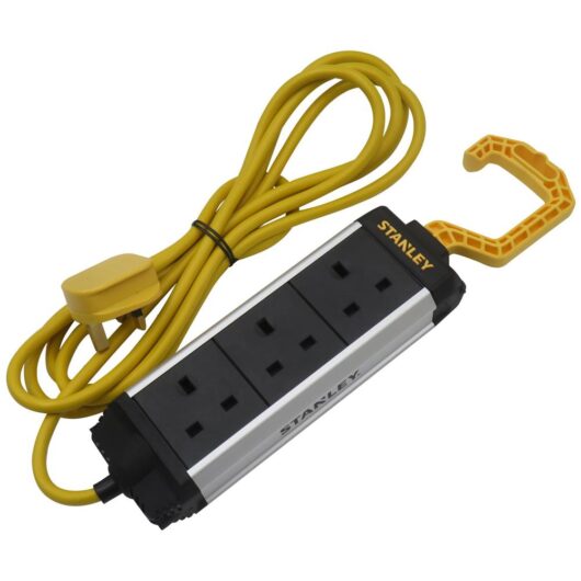 Stanley 3-Gang Powerboard with Foldable Hook