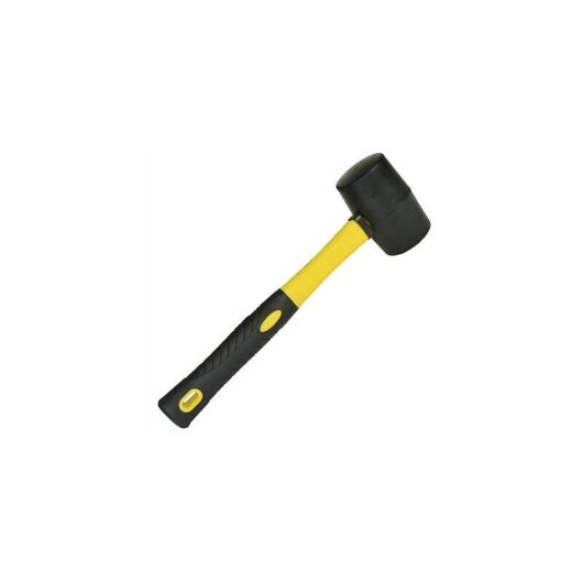 Toolzone - 16oz Rubber Mallet Hammer Fibreglass Shaft Grip Camping Paving Diy HM107