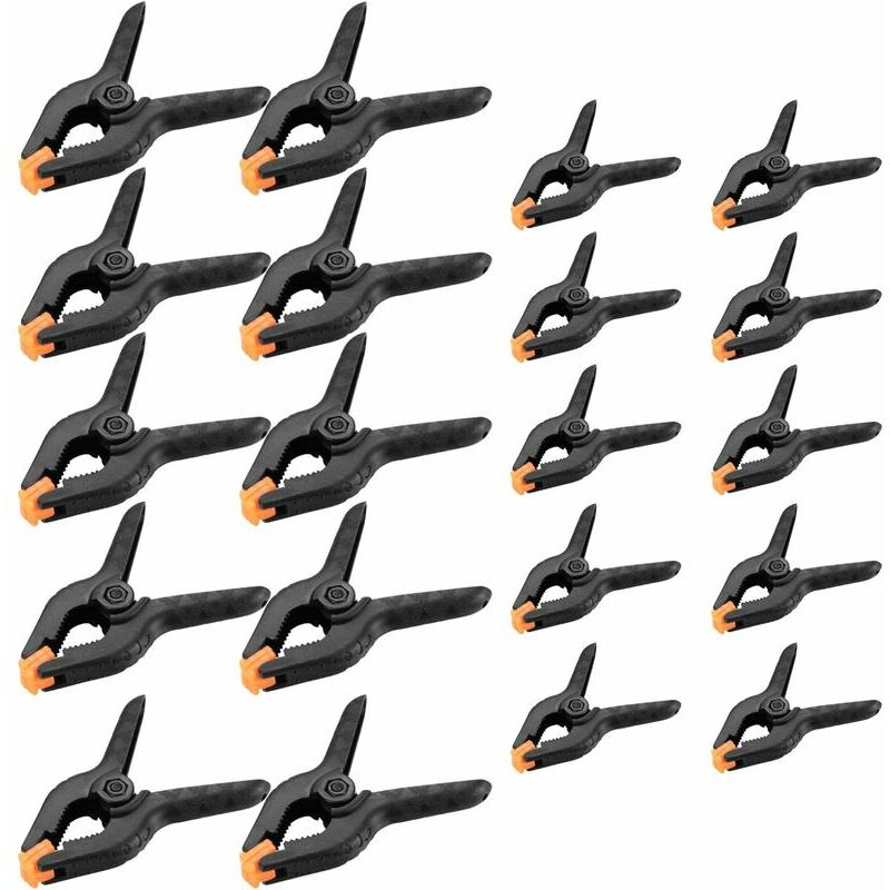 WAY - Set of 20 Spring Clamps, diy Tool Clamps, Plier Clamps, Gripping Clamps for Wood Photography Workshop - 2'/3'