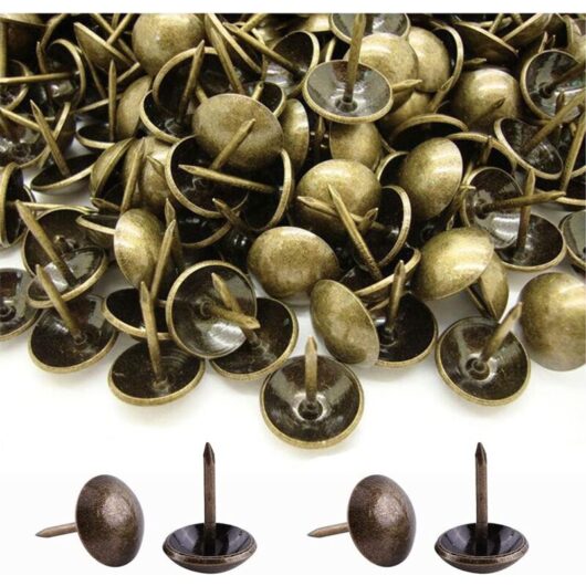 500 Pieces Upholstery Nails, Heavy Duty 17X11 MM Bronze Decorative Upholstery Nails Retro Nail DIY Upholstery Nails for Furniture Sofas Armchairs