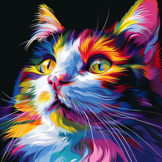 5D DIY Peinture Diamant Kits for Adults, Colorful Chat Full Drill Canvas Photo Diamond Art, Crystal Art Peinture Diamant Kit Artisanats for Home Wall