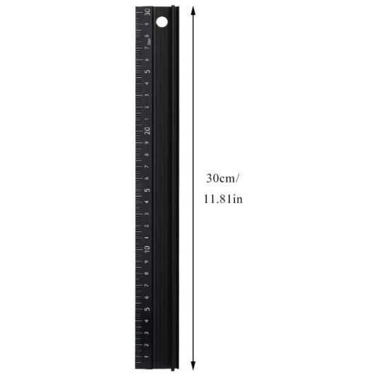 Linghhang - 30cm Metal Ruler Technical Drawing Kit Geometry Tool diy Craft Tool Architect Ruler for Students Carpentry Artists