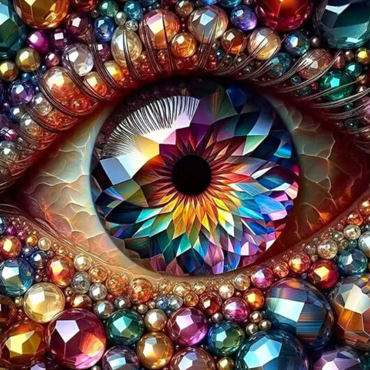 Peinture à Diamants DIY Portrait d'Yeux DIY Mosaïque Broderie de Diamants Pleine Ronde Cadeau Manuel
