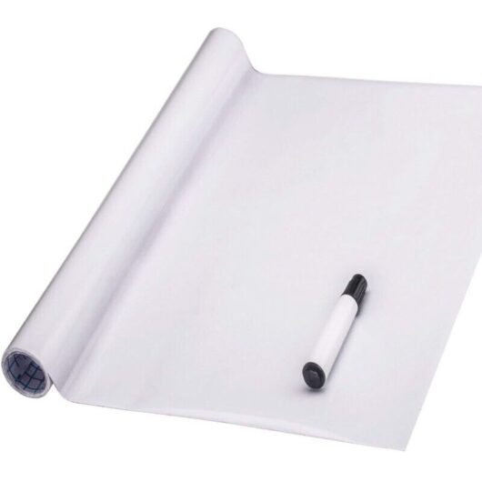Whiteboard Sticker, Adhesive and Removable Wall Decal, DIY Whiteboard for School or Office, 44x200cm