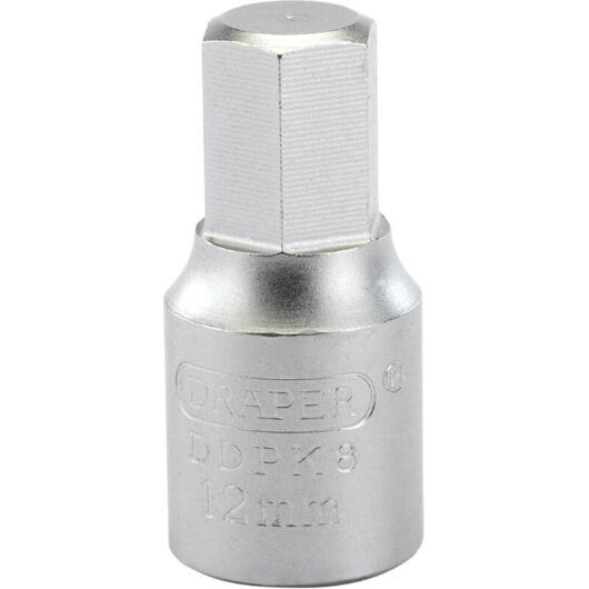 12mm Hexagon 3/8 Square Drive Drain Plug Key (38326) - Draper