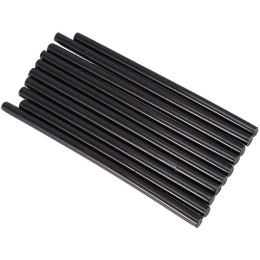 20W hot glue sticks for quick repairs (black), pack of 10, 7 x 150 mm