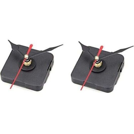2pcs Quartz Clock Movement Mechanism Hands Black Red DIY