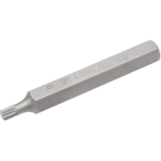 Expert M5 x 75mm Spline 10mm Insert Bit for Mechanic's Bit Sets (33344) - Draper