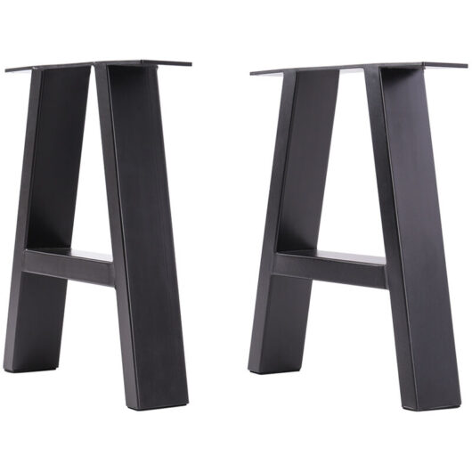Livingandhome - Set of 2 Metal Table Bench Legs Frames A-Frame Steel Base Stands, 35x40CM