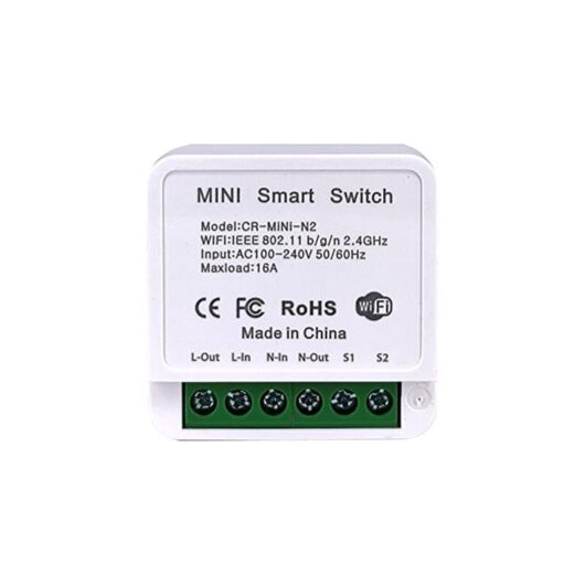 Mini 1 Gang diy WiFi Smart Light Switch Module Smart Life/Tuya App and Wireless Remote Control, Compatible with Alexa Echo and Google Home, 1/2 Way