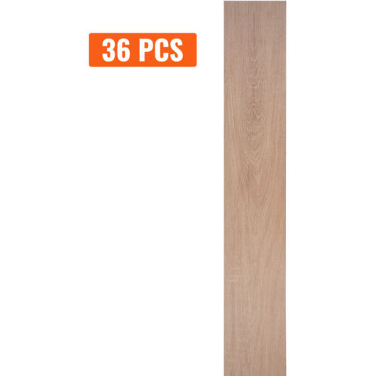 Mophorn - Self-Adhesive Vinyl Floor Tiles 36 Pack, 36 x 6 Inch, 2.5mm Thick, Peel & Stick, Natural Wood Grain, diy Flooring for Kitchen, Dining,