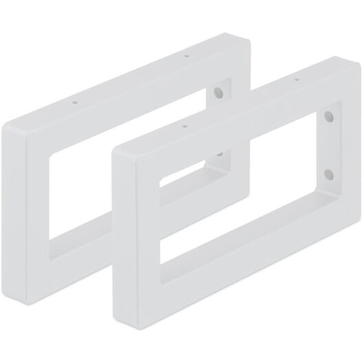 Relaxdays - Wall Shelf Brackets, Set of 2, 30 cm, Steel, Supports for Washbasin & Shelving, Rectangular Design, White