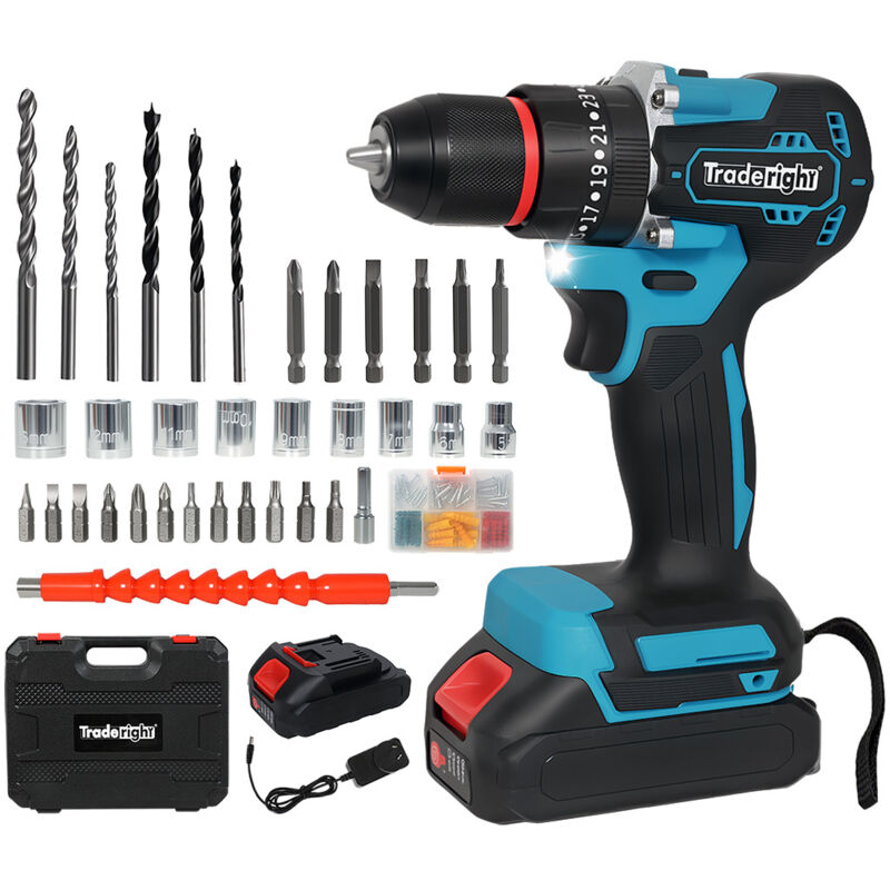 Traderight 96 in 1 Cordless Electric Drill Set Driver Screwdriver Rechargeable