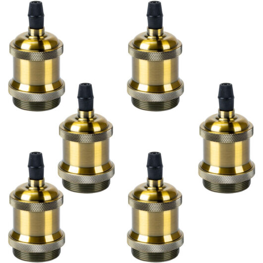 Vintage Light Socket, 12 Stock Retro Edison Lamp Holder for diy Pendant Light E27 Bulb Socket Adaptor (Bronze)