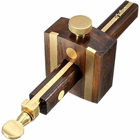 Wood marking gauge, mortise marking gauge, wood depth gauge with brass screw measuring tool,