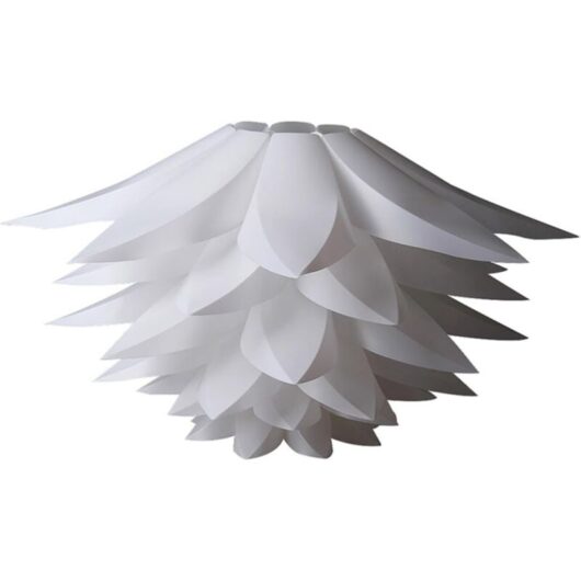 Wottes - Modern diy Ceiling Pendant Light White Lotus Hanging Lamp Shade Adjustable Chandelier for Bedroom Kitchen Ø45CM